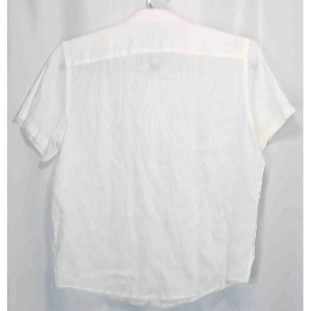 Untuckit White Linen Short Sleeve Button Up Shirt Mens Size XXL